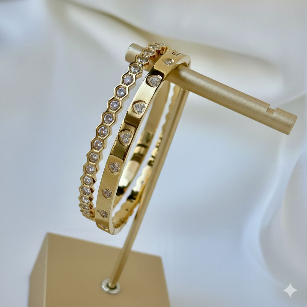 Golden Heart Bangle
