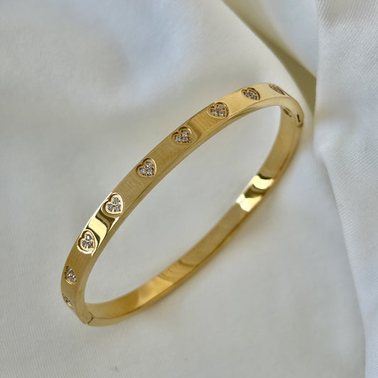 Golden Heart  Bangle