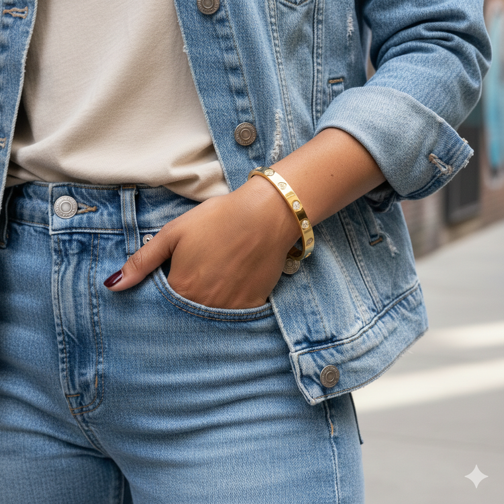 Golden Heart  Bangle