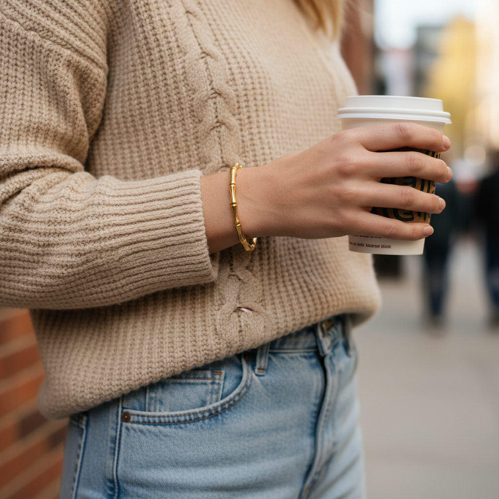 Golden Bamboo Bangle